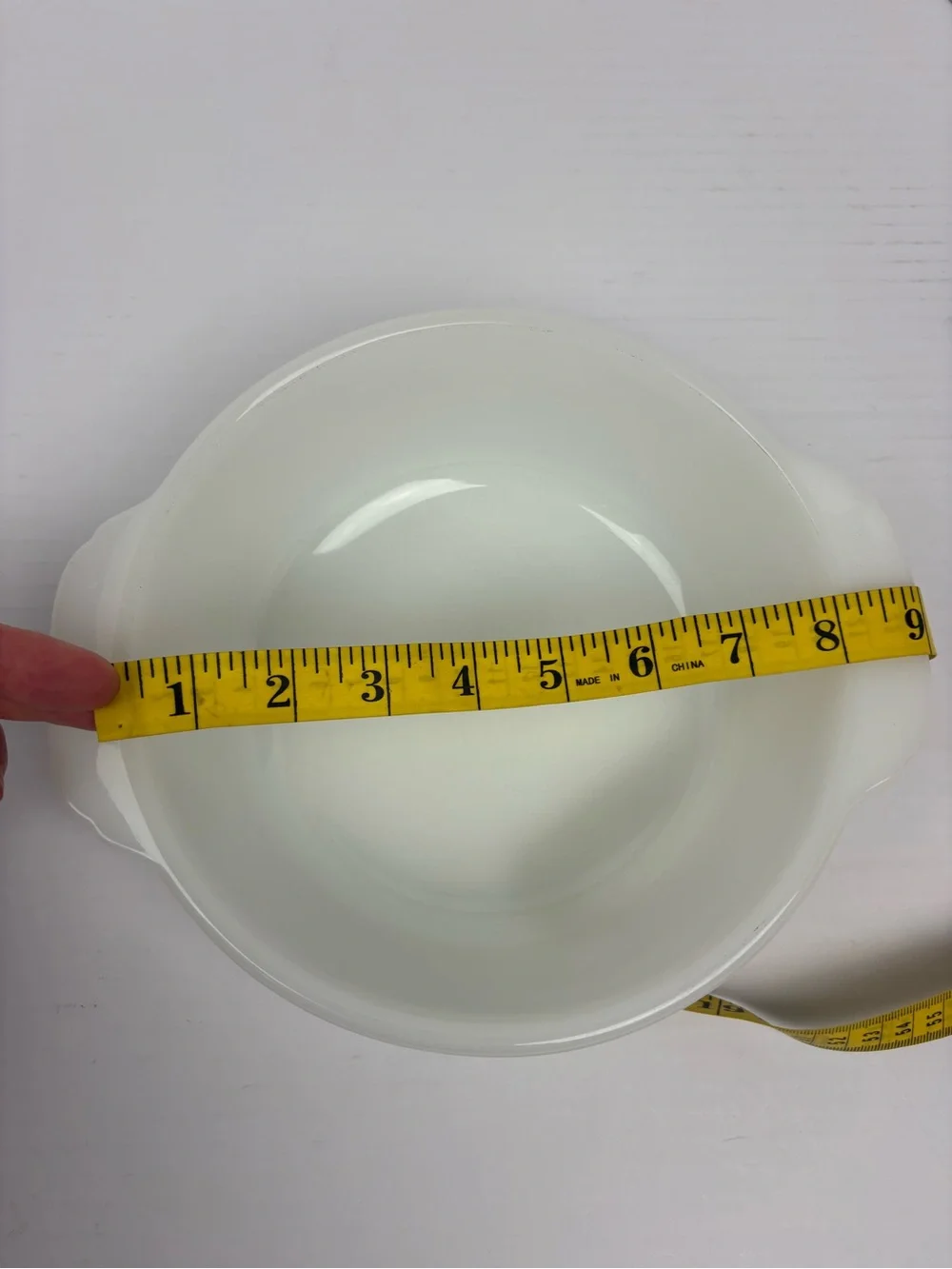Vintage Anchor Hocking Fire King Glass Dish 447 Milk White 1.5 Quart Made in USA